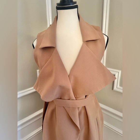 NWT! Freeway Tan Double Breasted Vest Trench. Women’s Size Small - Picture 3 of 9
